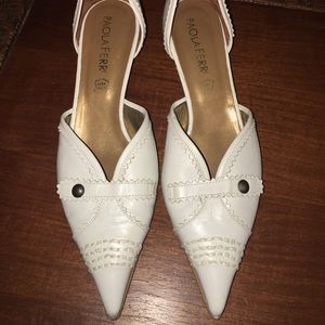 Italian leather kitten heal shoes.   PAOLA FERRI